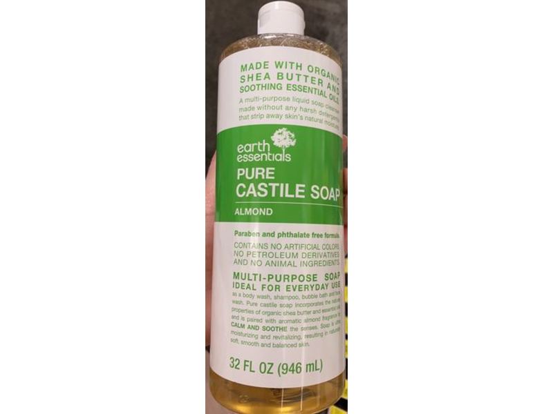 Earth Essentials Pure Castle Soap, Almond , Shea Butter, 32 fl oz/946 mL