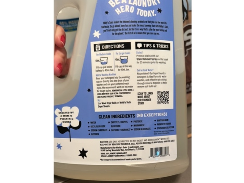 Molly's Suds Liquid Laundry Detergent, Ocean Mist, 100 Loads, 62 fl oz