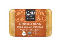 One With Nature Dead Sea Mineral Bar Soap, Turmeric & Honey, 7 oz/198 g - Image 2