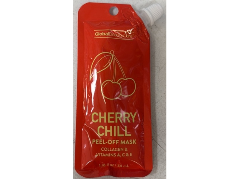 Global Beauty Care Peel-Off Mask, Cherry Chill, 1.18 fl oz/34 mL