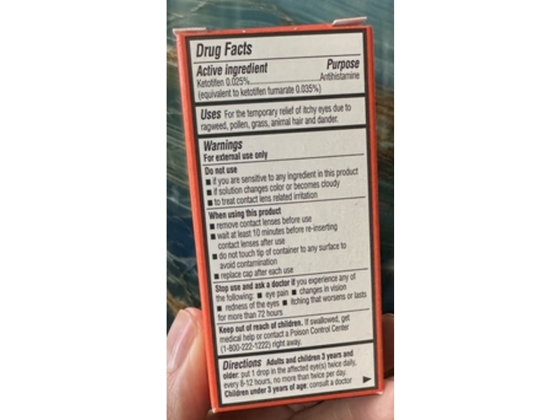 Rugby Eye Itch Relief Antihistamine Eye Drops, 0.17 fl oz/5 mL