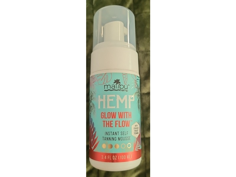Malibu Hemp Glow With The Flow Instant Self Tanning Mousse, Medium, 3.4 fl oz/100 mL