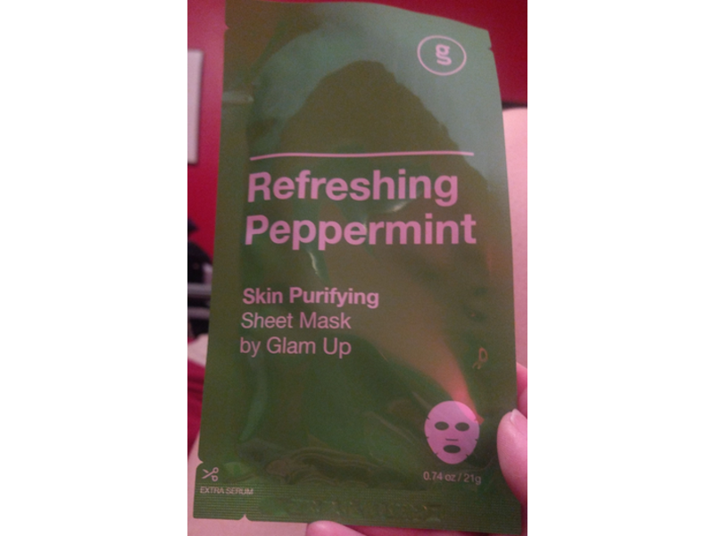 Glam Up Sheet Mask, Refreshing Peppermint, 0.74 oz/21 g