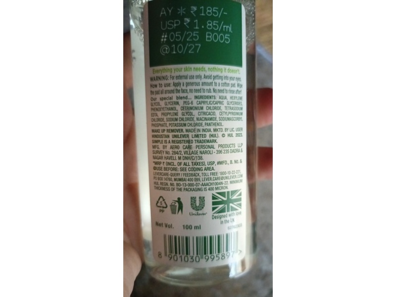 Simple Micellar Water, 100 mL