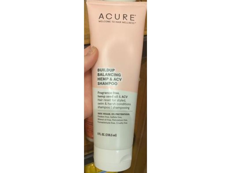 Acure Buildup Balancing Hemp & Acv Shampoo, Fragrance Free, 8 fl oz/236.5 mL