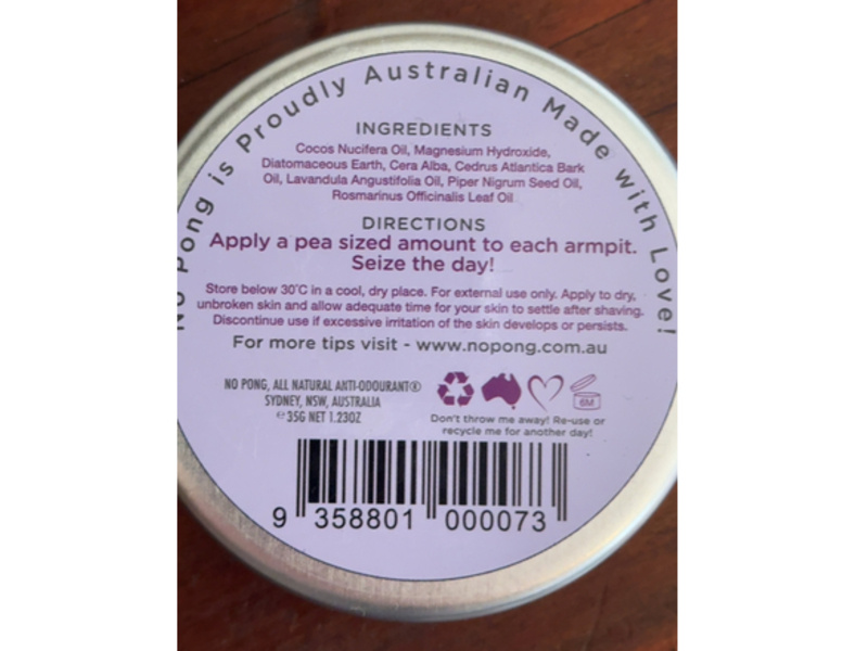 No Pong Anti Odourant, Cool Lavender, 1.23 oz/35 g