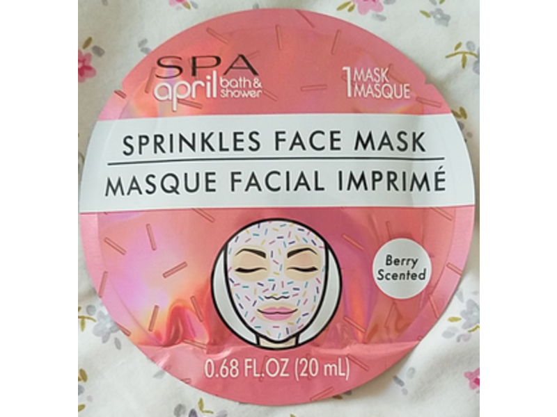 April Bath & Shower Spa Sprinkles Face Mask, Berry Scented, 0.68 fl oz