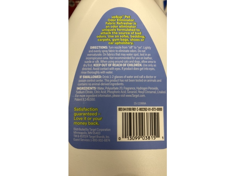 Up & Up Pet Odor Eleminator Fabric Refresher, 27 fl oz/789 mL