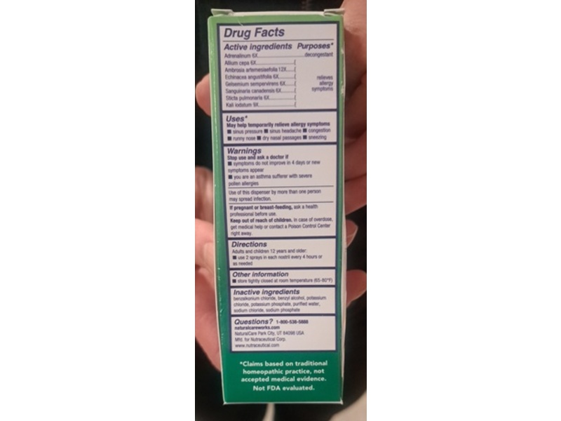 NaturalCare bioAllers Allergy Nasal Spray, 0.8 fl oz/24 mL