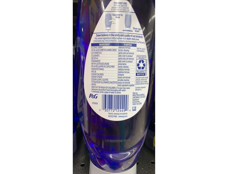 Dawn Platinum Ez - Squeeze Dishwashing Liquid, Wild Jasmine Scent, 24.3 fl oz/718 mL, Pack Of 2