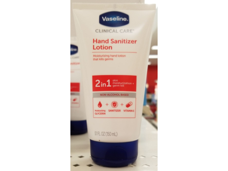 Vaseline 2-in-1 Hand Sanitizer Lotion, 5.1 fl oz/150 mL