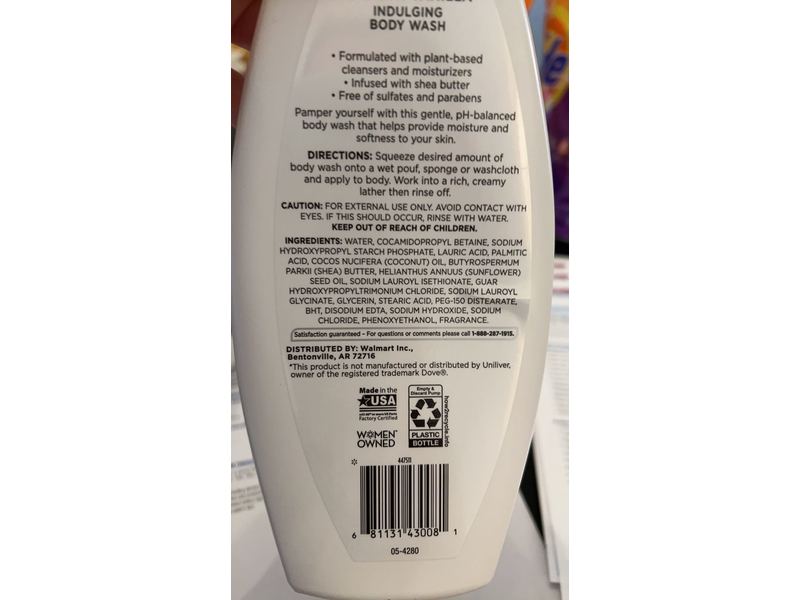 Equate Beauty Body Wash, Shea Butter, Warm Vanilla, 22 fl oz/651 mL