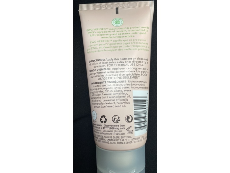 Attitude Baby Moisturizing Ointment, Oatmeal Sensitive Natural, 2.5 fl oz/75 mL