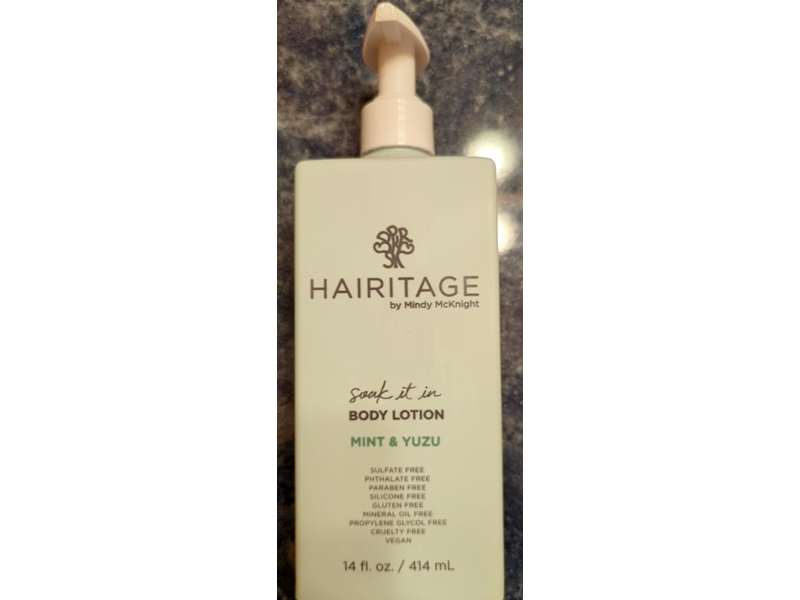 Hairitage By Mindy Mcknight Soak It In Body Lotion, Mint & Yuzu, 14 fl oz/414 mL