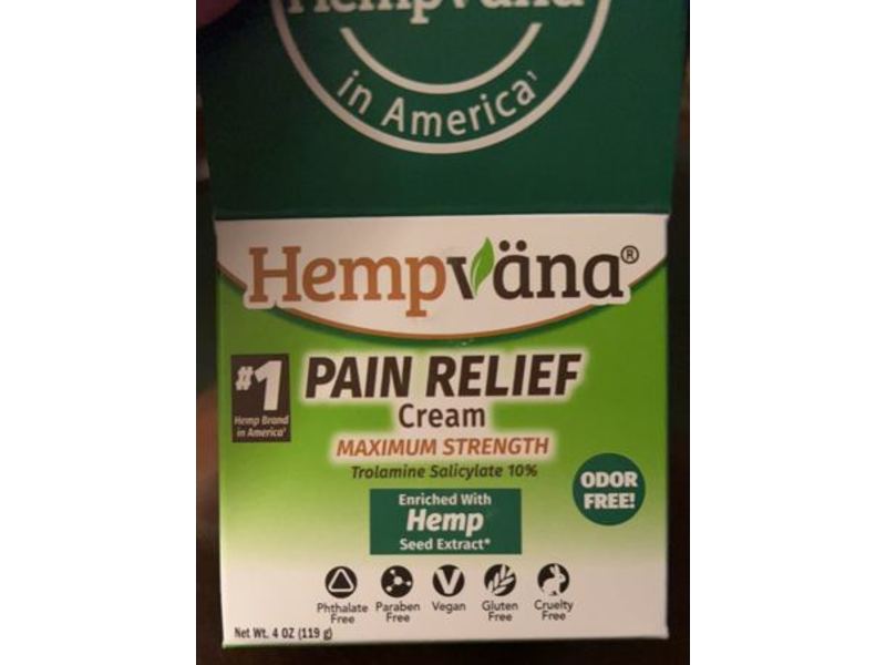 Hempvana Pain Relief Cream, Maximum Strength, 4 oz/119 g
