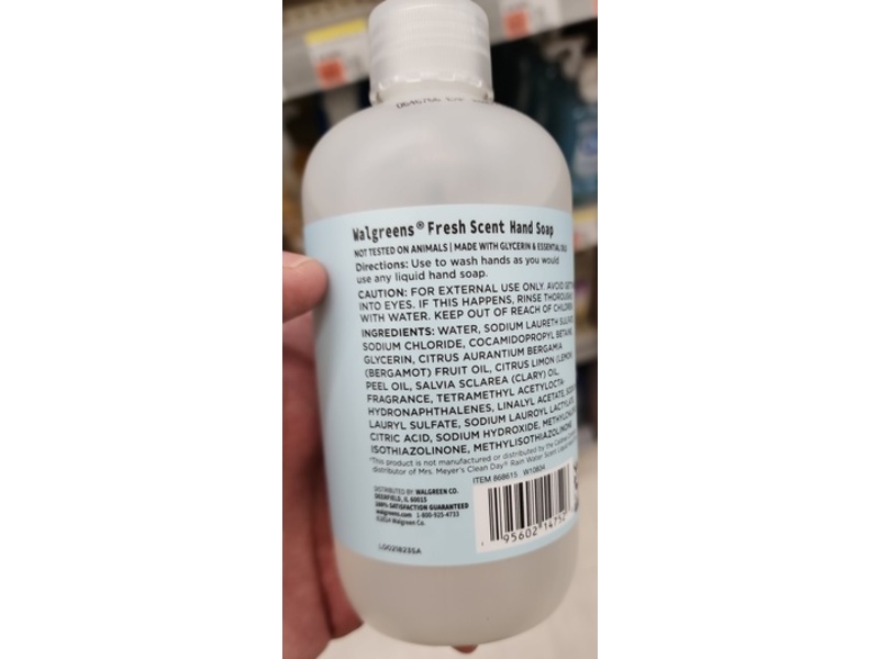 Walgreens Hand Soap, Fresh Scent, 12.5 fl oz/370 mL