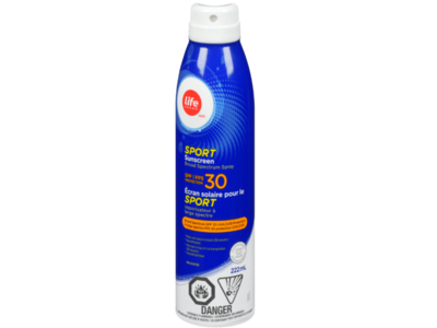 Life Brand Sport Sunscreen Spray, SPF 30, 222 mL