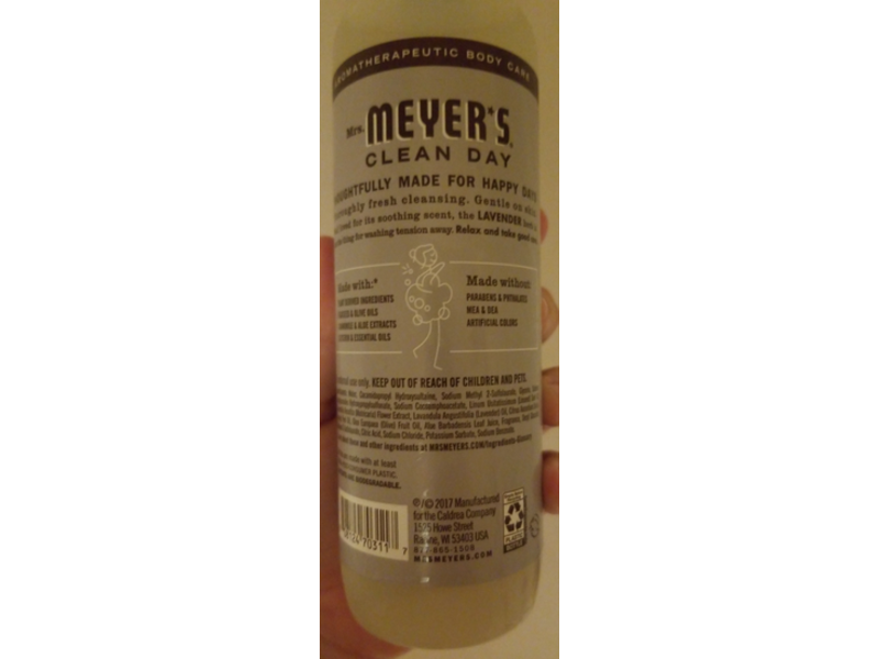 Mrs. Meyer's Clean Day Body Wash, Lavender, 16 fl oz/473 mL