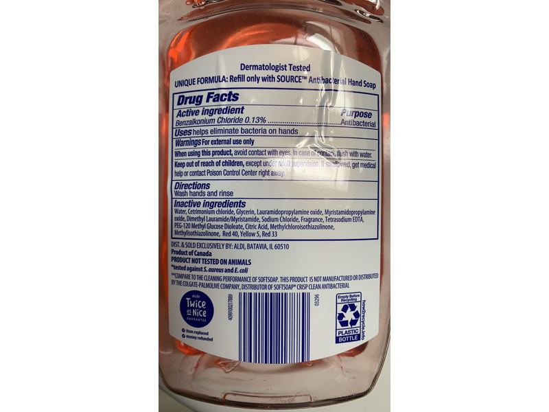 Source Antibacterial hand Soap, Refill, 56 fl oz/1.66 L