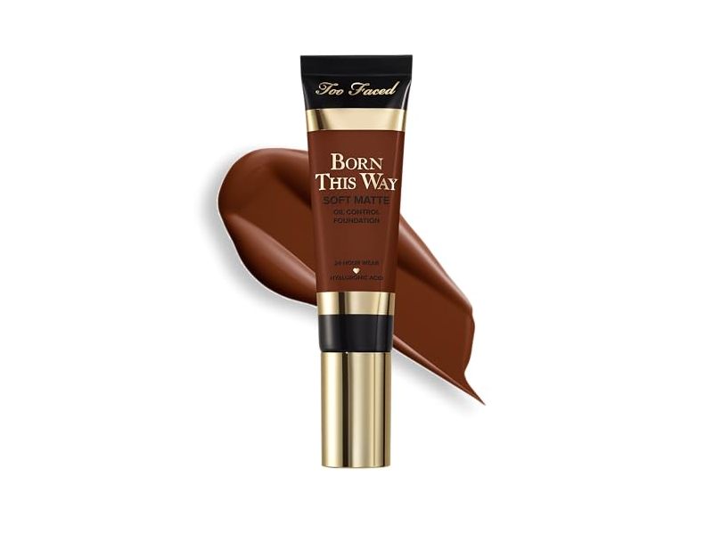 Too Faced Born This Way Soft Matte Oil Control Foundation, Sable, 1 fl oz/30 mL