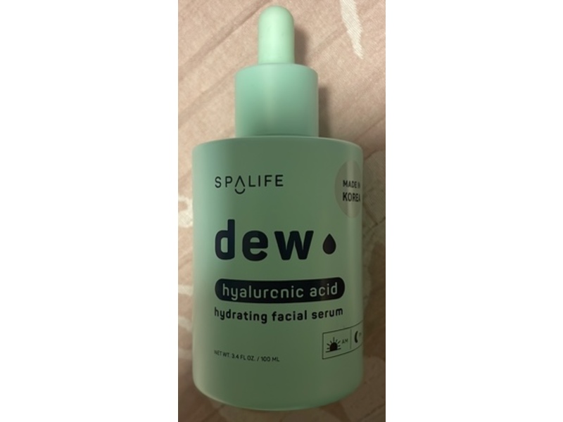 Spa Life Dew Hydrating Facial Serum, Hyaluronic Acid, 3.4 fl oz/100 mL