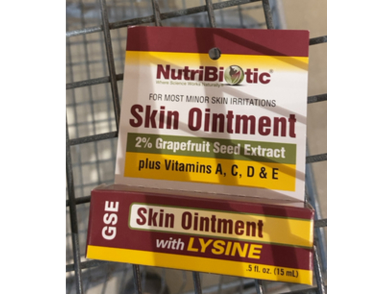 NutriBiotic Skin Ointment, 2% Grapefruit Seed Extract Plus Vitamin A, C, D & E, 0.5 fl oz/15 mL