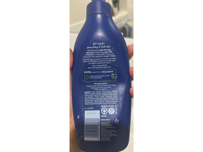 Nivea Rich Firming Body Lotion, Vitamin C, 400 mL