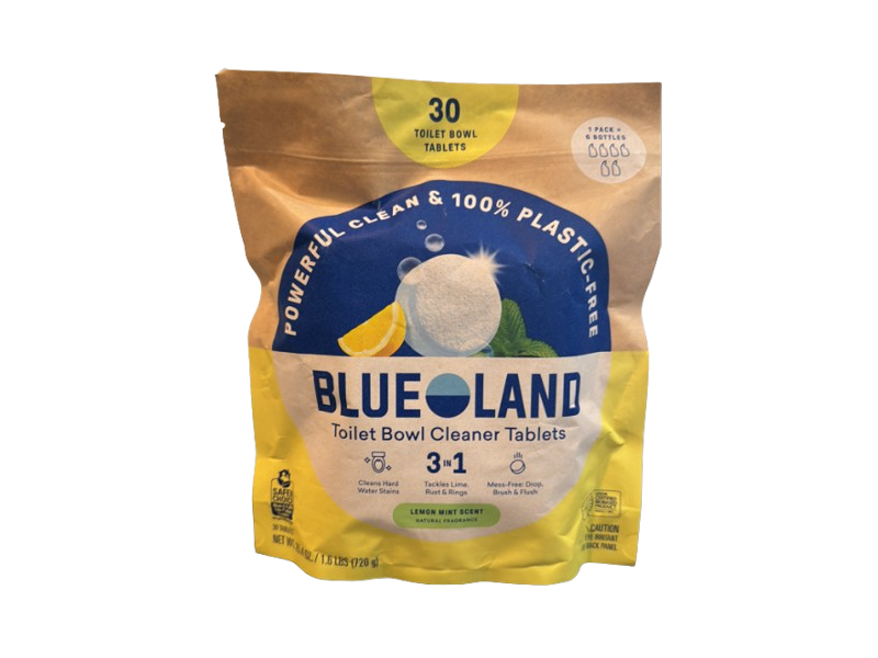Blue Land Toilet Bowl Cleaner Tablets, Lemon Mint Scent, 25.4 oz/720 g, 30 Count