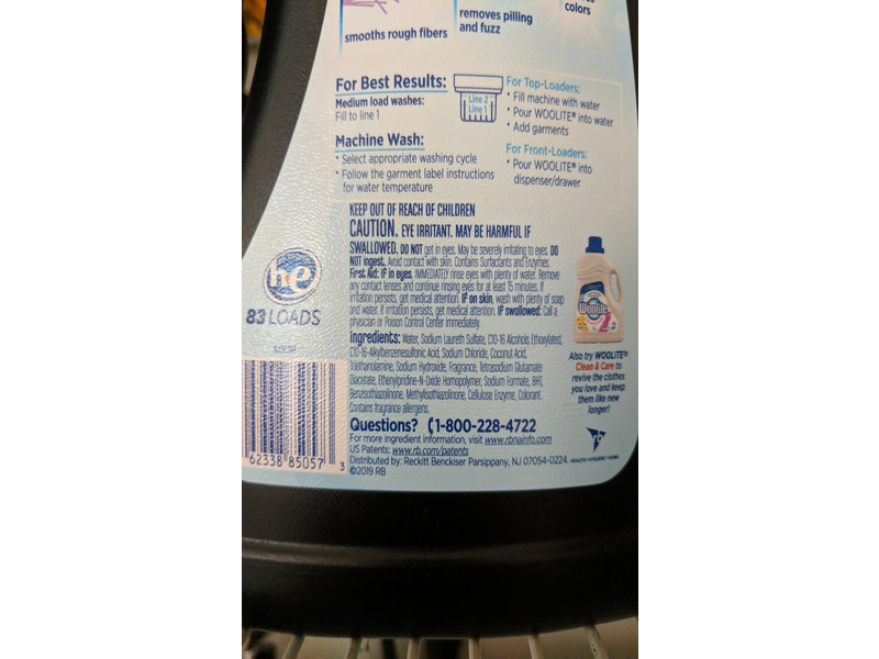 Woolite Laundry Detergent, Darks, Midnight Breeze Scent, 83 Loads, 125 fl oz/3.70 L