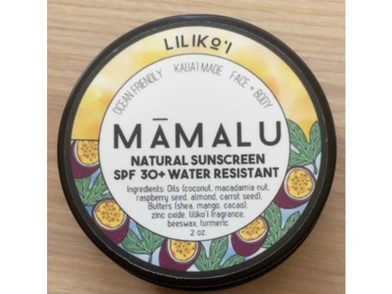 Mamalu Liliko Natural Sunscreen, SPF 30+, 2 oz