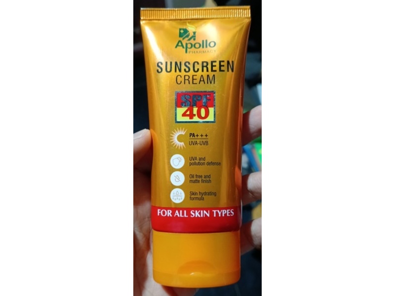 Apollo Pharmacy Sunscreen Cream, SPF 40 PA+++, 60 g