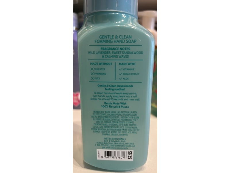 Bath & Body Works Gentle & Clean Foaming Hand Soap, Oceanside Lavender, 8.75 fl oz/259 mL