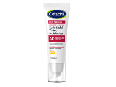 Cetaphil Redness Relieving Daily Facial Tinted Moisturizer, SPF 40, 1.7 fl oz (50 mL)