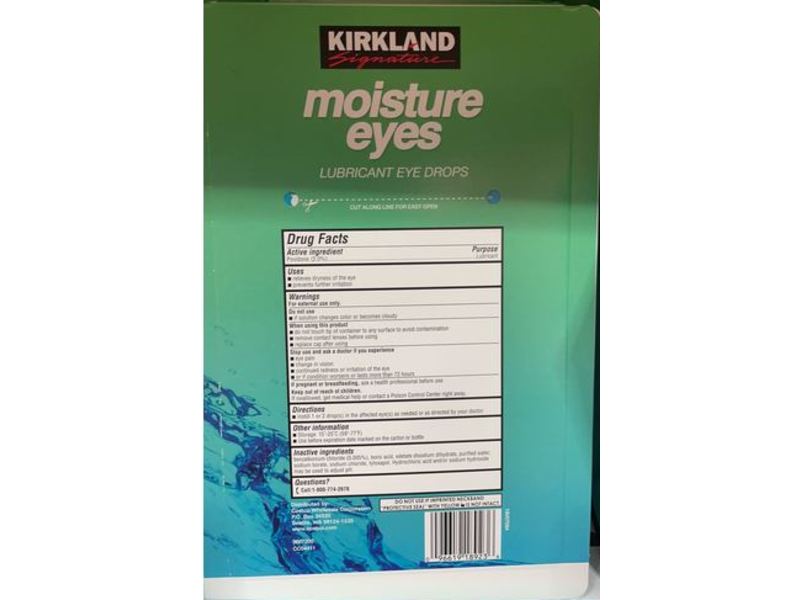 Kirkland Signature Moisture Eyes Lubricant Eye drops, 0.5 fl oz/75 mL, Pack Of 5