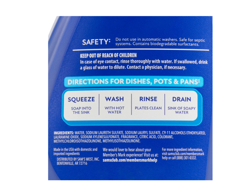 Member's Mark Platinum Performance Liquid Dish Soap, 100 fl oz/2.95 L