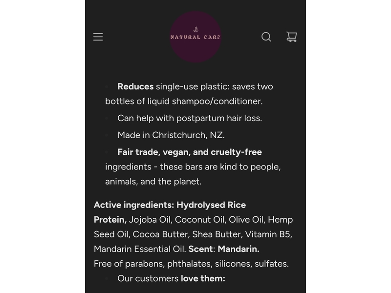 Natural Care Shampoo And Conditioner Bar Set