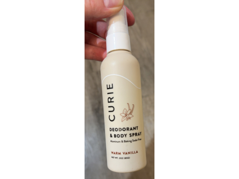 Curie Deodorant & Body Spray, Warm Vanilla, 3 oz/85 g