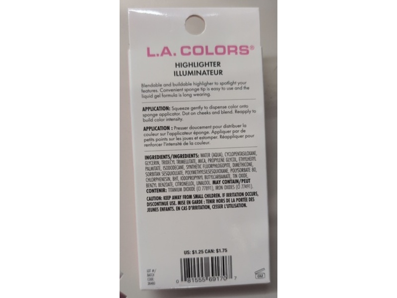 L.A. Colors Beauty Wand Shimmer Highlighter, Tempting, 0.26 fl oz/7.8 mL