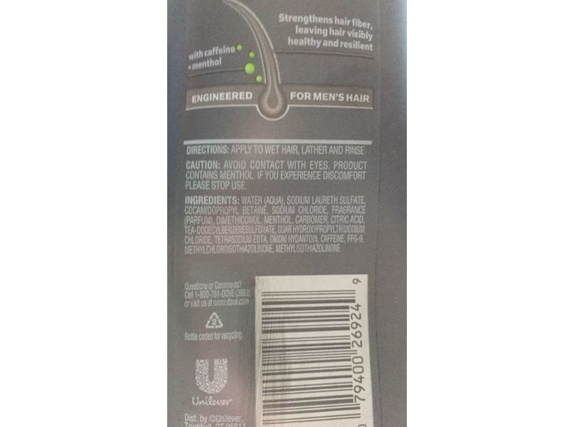 Dove Men +Care Fortifying Shampoo + Conditioner, Fresh & Clean, 25.4 oz/750 mL