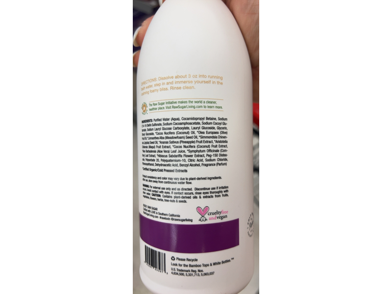 Raw Sugar Time To Detox & Restore Foaming Bath, Pineapple Maqui Berry & Coconut, 25 fl oz/740 mL