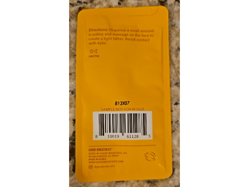 Good Molecules Hydrating Facial Cleansing Gel, 0.27 fl oz/8 mL