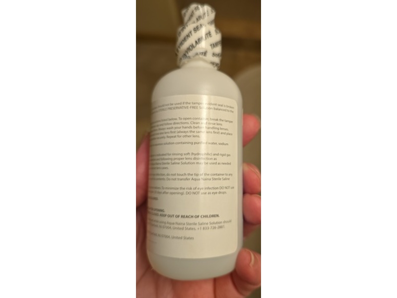 Oculus Curae Aqua Naina Sterile Saline Solution, 4 fl oz/473 mL, Pack Of 4