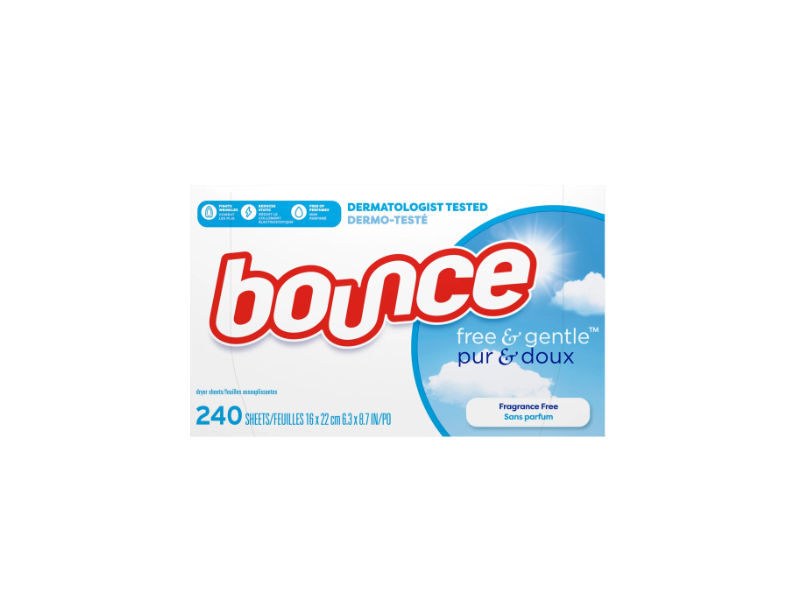 Bounce Fabric Softener Sheets, Free & Gentle, 240 Sheets
