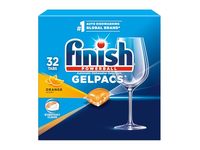Finish Automatic Dishwasher Detergent Gel Pacs, Orange Scent, 18.6 oz/528 g, 32 Count - thumbnail 1