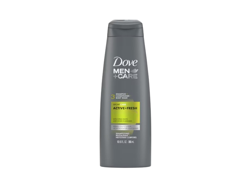 Dove Men +Care Sport Care Shampoo + Conditioner + Bodywash, Active Fresh Citrus Shots, 12 fl oz/355 mL