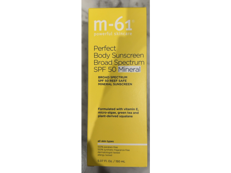 M-61 Perfect Mineral Body Sunscreen, SPF 50, 5.07 fl oz/150 mL