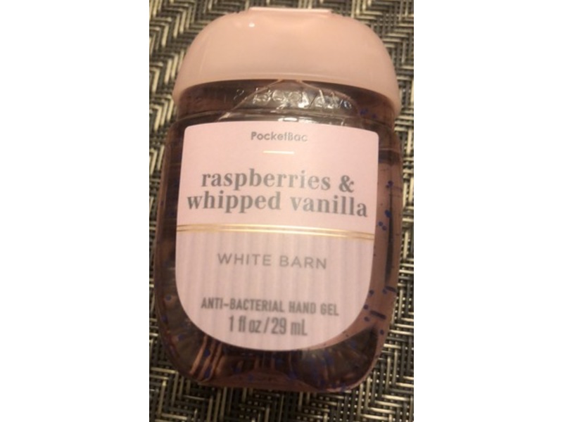 Pocketbac White Barn Anti-Bacterial Hand Gel, Raspberries And Whipped Vanila, 1 fl oz/29 mL