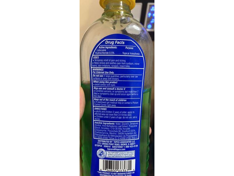 TopCare Sunburn Pain Relief, Cooling, 8 oz/227 g