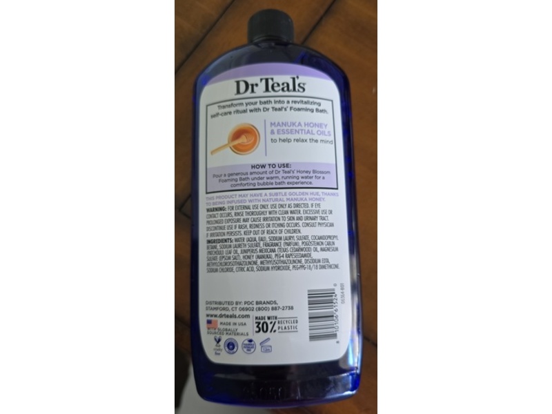 Dr Teal's Foaming Bath, Honey Blossom, 34 fl oz/1000 mL