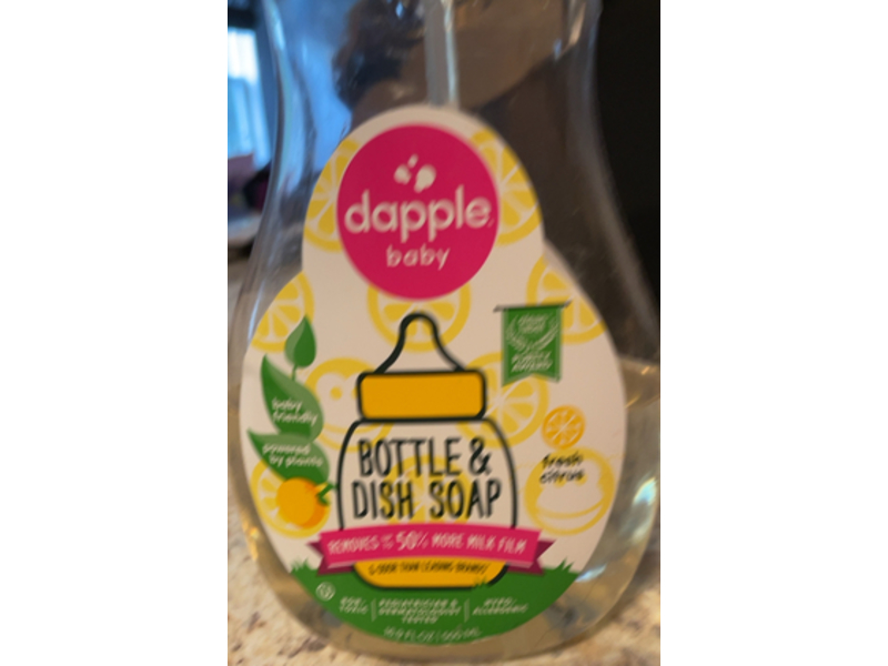 Dapple Baby Bottle & Dish Soap, Fresh Citrus, 16.9 fl oz/500 mL